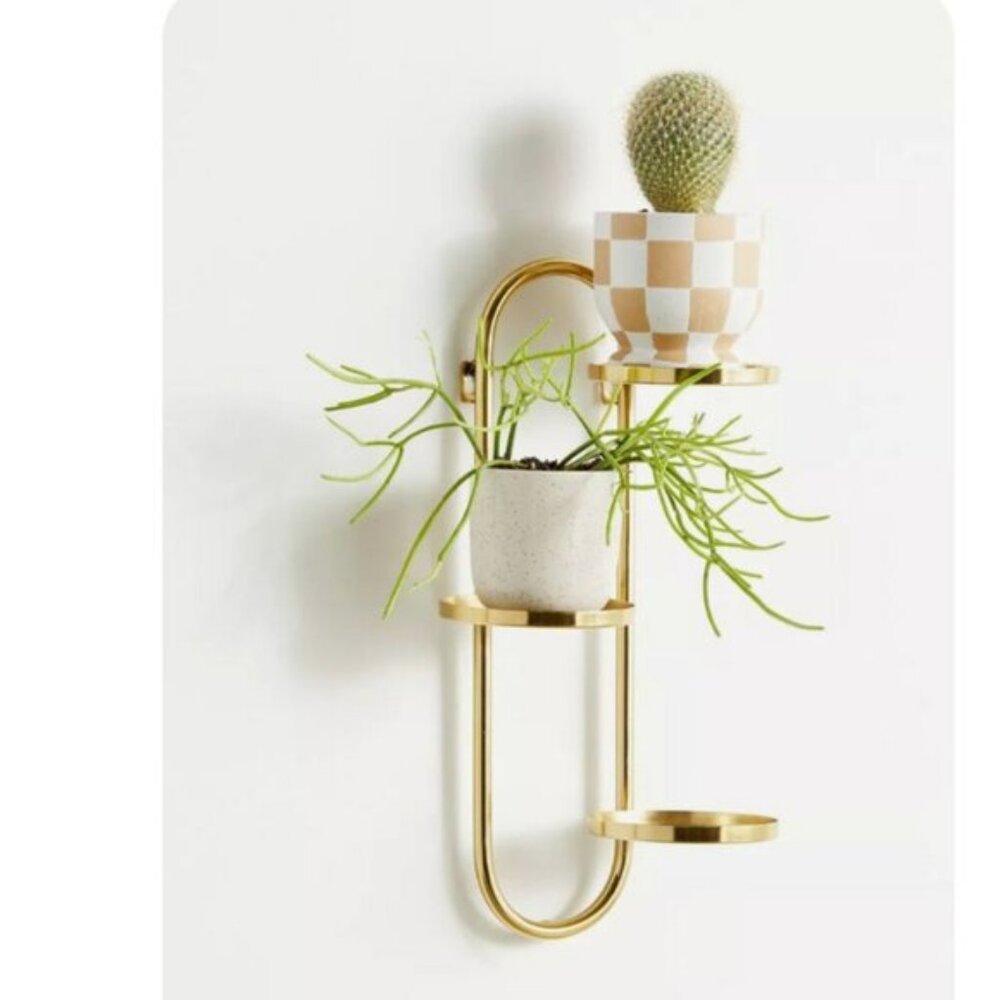 Urban Outfitters Gold Wall Mounted Plant Stand